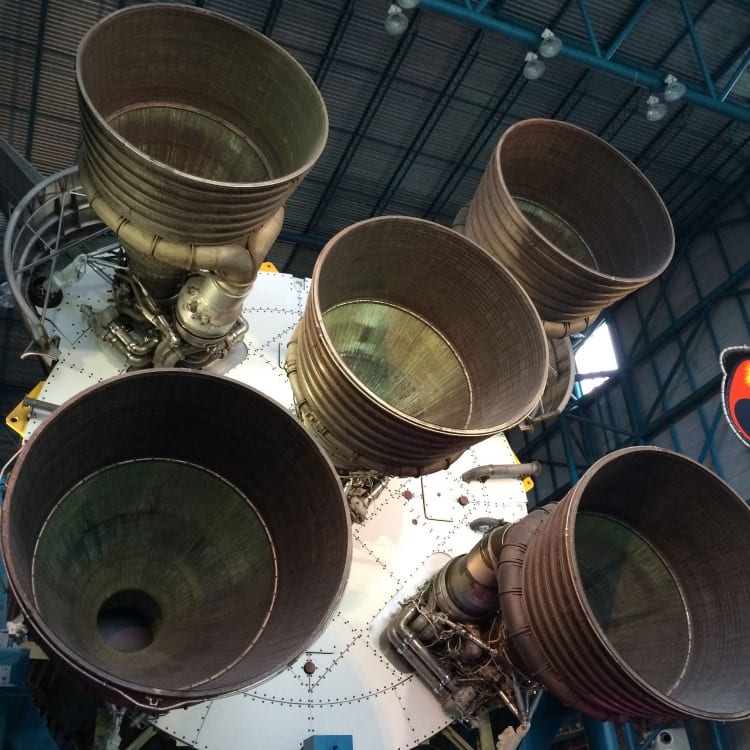 Saturn V Engines at the Kennedy Space Center via We3Travel.com