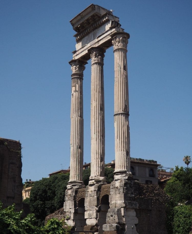 Columns in Roman Forum on Overome Colosseum and Ancient City Tour