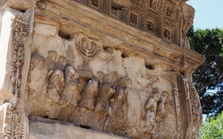 Arch of Titus on Palatine Hill on tour with Overome