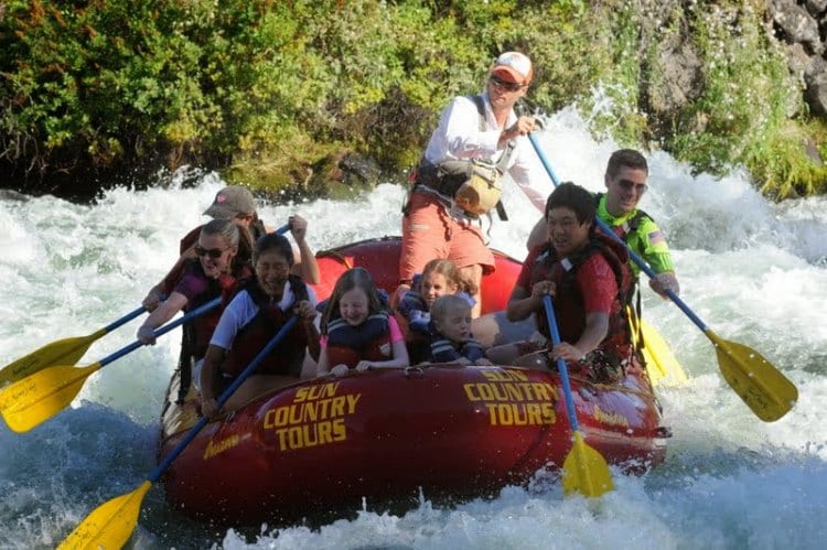 White water rafting Deschutes River Bend Oregon Sun Country Tours review