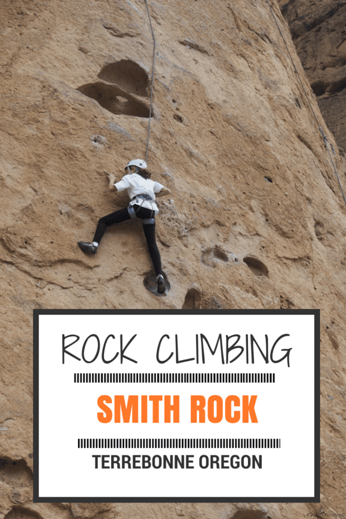 Rock climbing at Smith Rock in Terrebonne Oregon