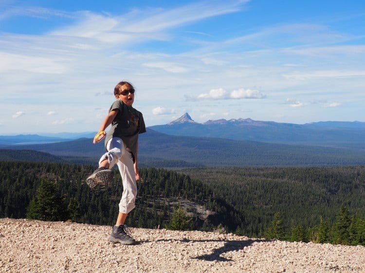 Falling off cliff at Crater Lake Oregon