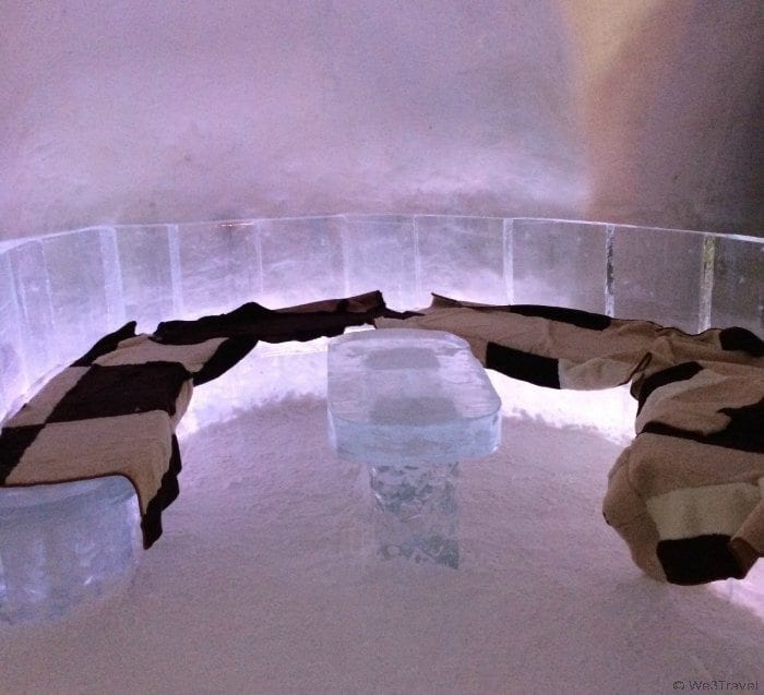 Even if you don't stay at the Ice Hotel, you can still visit and enjoy some cocktails in the Ice Bar | Quebec | Hotel de Glace