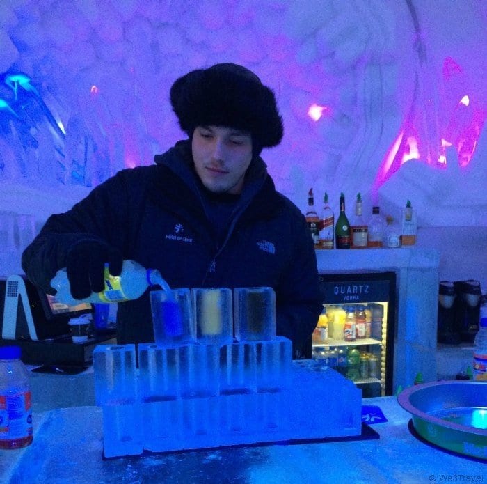 Even if you don't stay at the Ice Hotel, you can still visit and enjoy some cocktails in the Ice Bar | Quebec | Hotel de Glace