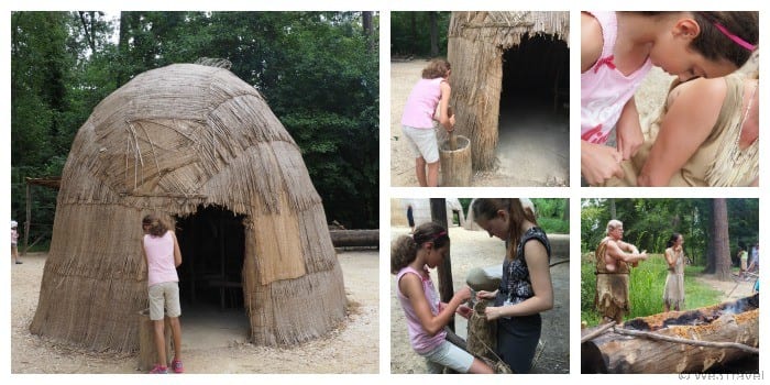 Powhatan village at Jamestown Settlement near Williamsburg, Virginia