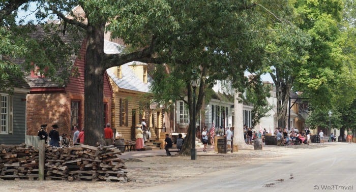 The streets of Colonial Williamsburg in Virginia