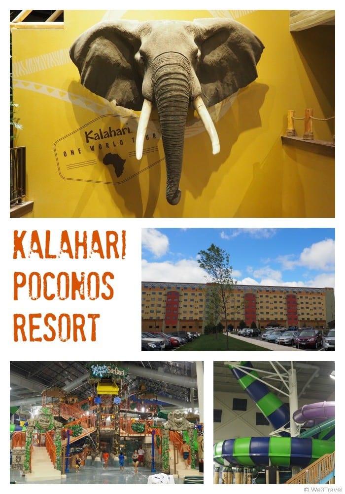 Kalahari Resort Review -- the Kalahari Resort in the Pocono Mountains in Pennsylvania is the ultimate theme hotel for families. This African themed hotel offers a huge indoor waterpark with attractions for toddlers through teens (and beyond). 