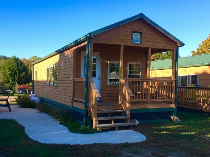 Deluxe cabins at the KOA Mystic CT