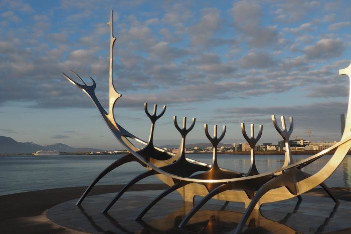 The Sun Voyager sculpture in Reykjavik, Iceland