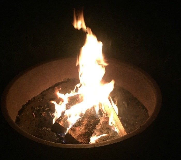 Firepit at the Deluxe Cabin at the KOA Mystic