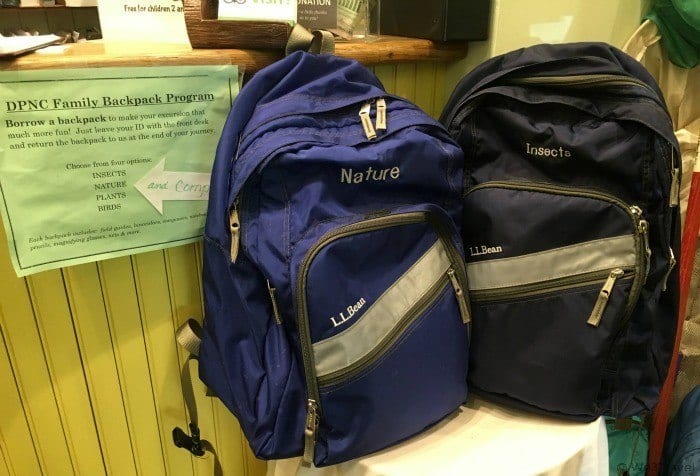 Denison Pequotsepos nature center backpacks