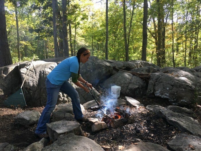 Campfire cooking at the Deninson Pequotsepos Nature Center