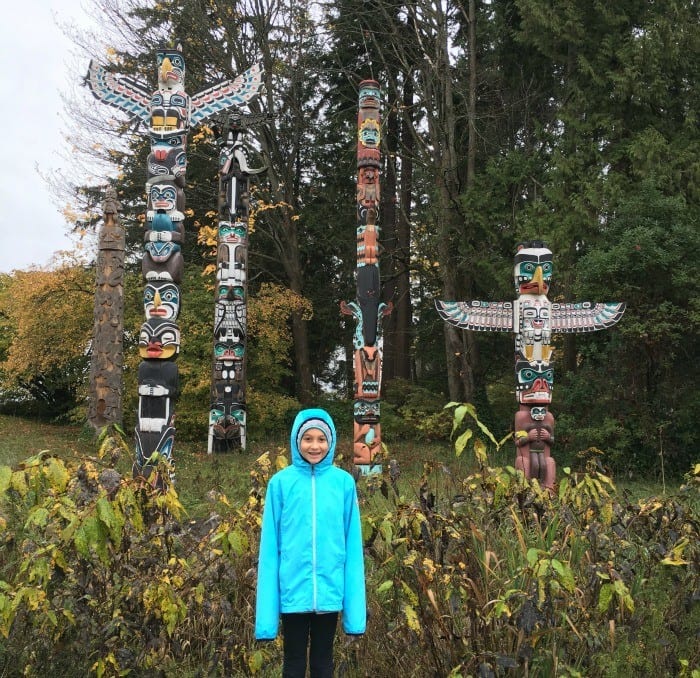 Totem poles in Stanley Park -- Vancouver for kids