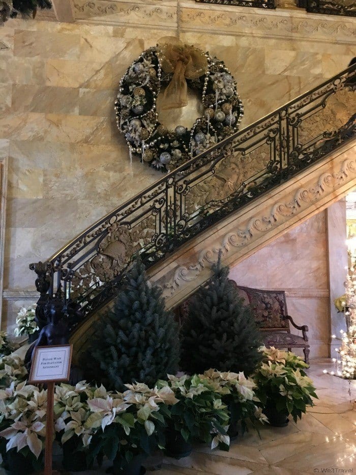 Christmas at the Newport Mansions -- Marble House staircase