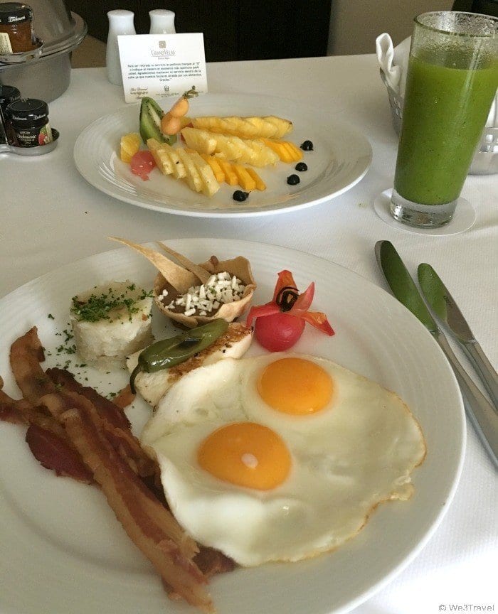 Grand Velas suite service breakfast