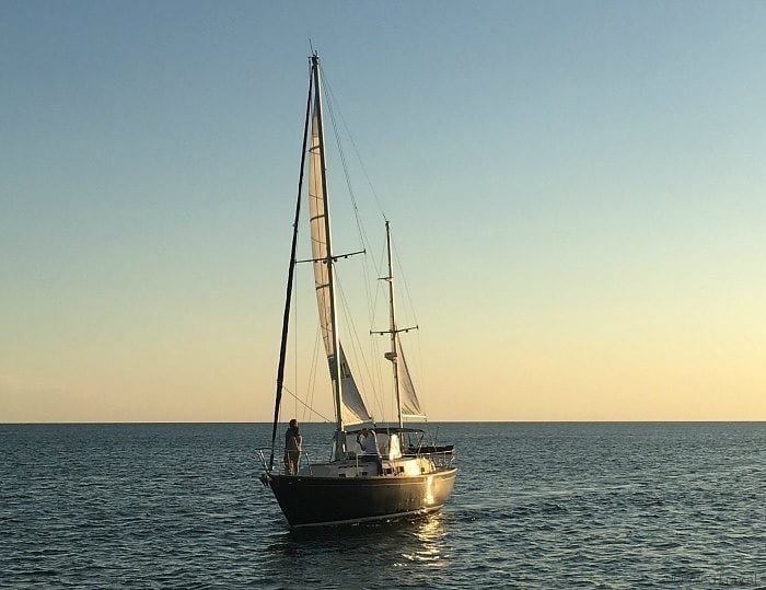 Sunset catamaran sail with Sail Wild Hearts in Orange Beach Alabama