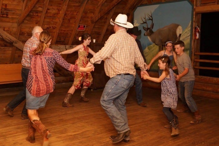 Square dancing at a family dude ranch vacation