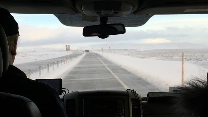 Driving in Iceland in winter