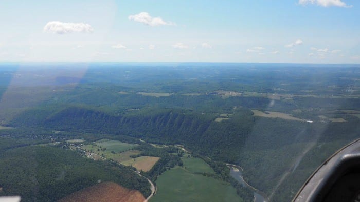 Glider view over Elmira NY