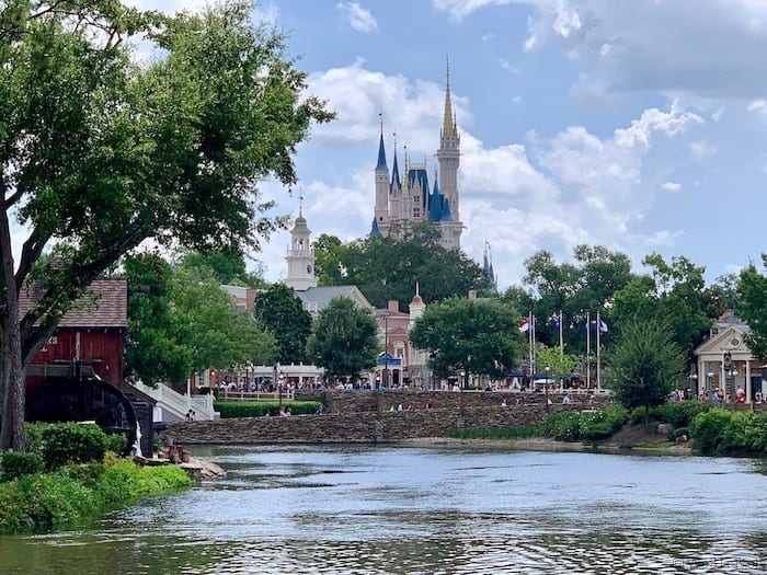 Magic Kingdom castle from across the lake