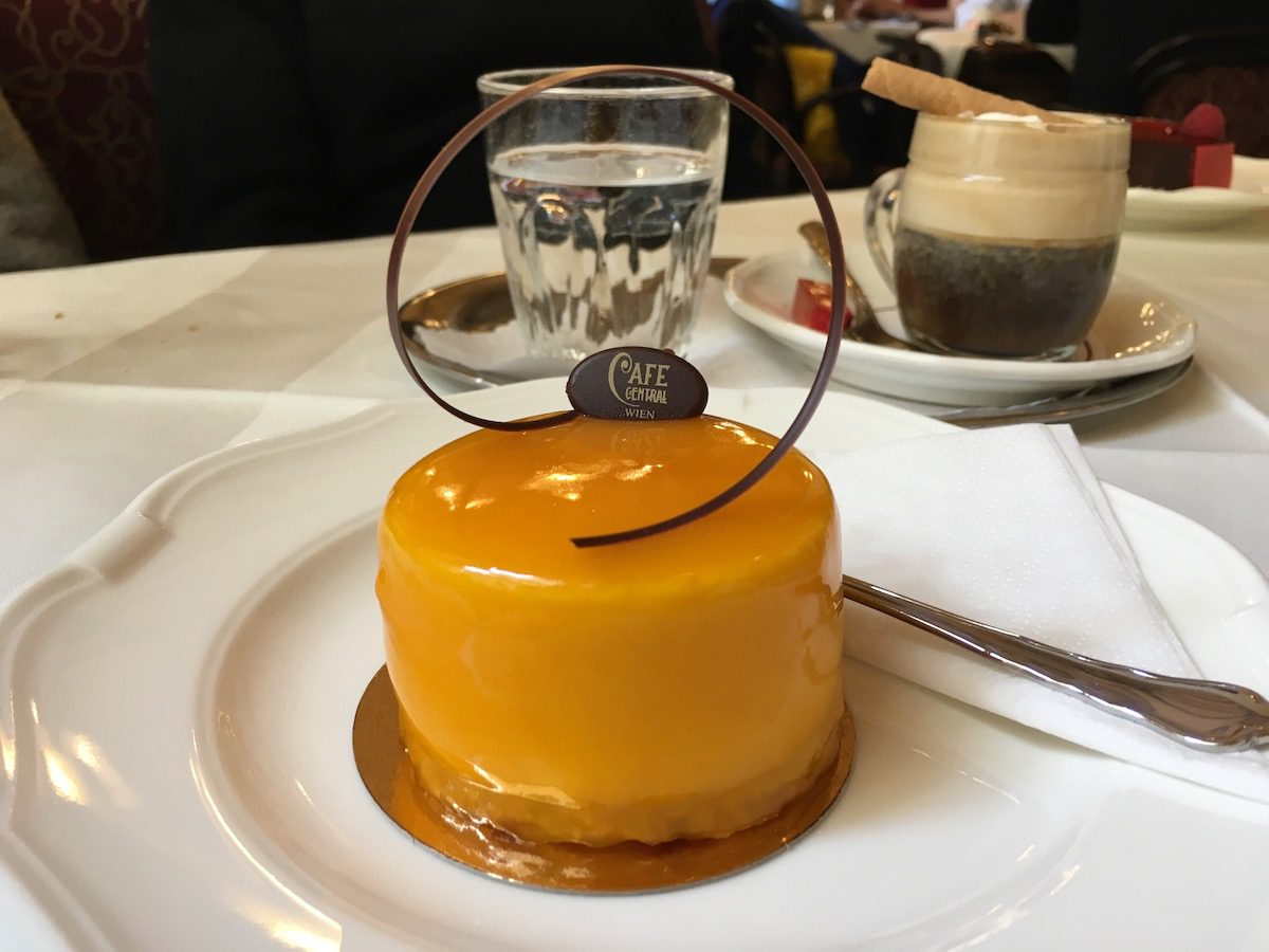 Mango cake at Cafe Central in Vienna