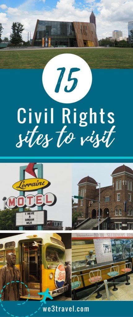 15 Civil Rights sites to visit with your kids. Teach the kids about Martin Luther King Jr. and other leaders of the civil rights movement in the United States at one or more of these museums and historic sites. #civilrights #marthinlutherking #mlk