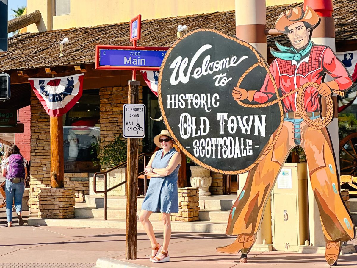 Tamara next to Old Town Scottsdale sign