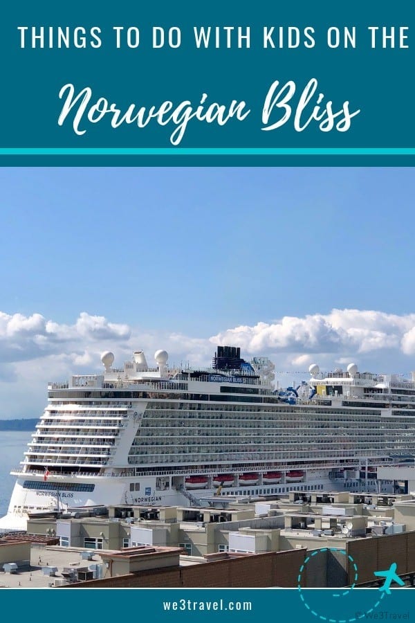 How to keep kids entertained on the Norwegian Bliss Alaskan cruise when it is rainy or cold. Includes a list of things to do with kids on the Norwegian Bliss. #cruise #NorwegianCruiseLines #NorwegianBliss #AlaskanCruise #alaska #familytravel #traveling with kids