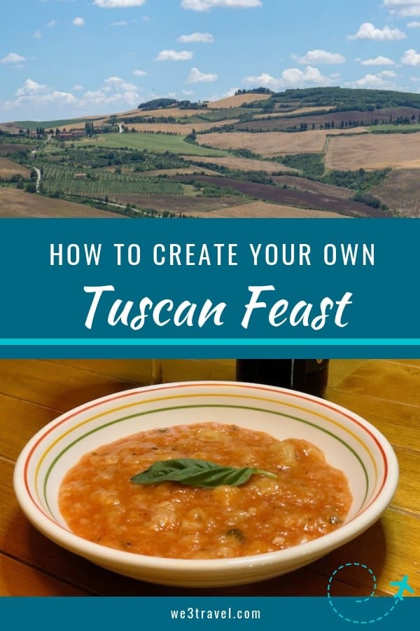 How to create a Tuscan food and wine feast at home with Tuscan recipes and wine pairing suggestions. #italianfood #italianwine #tuscanfood #tuscandishes #tuscanrecipes #italianrecipes #sponsored