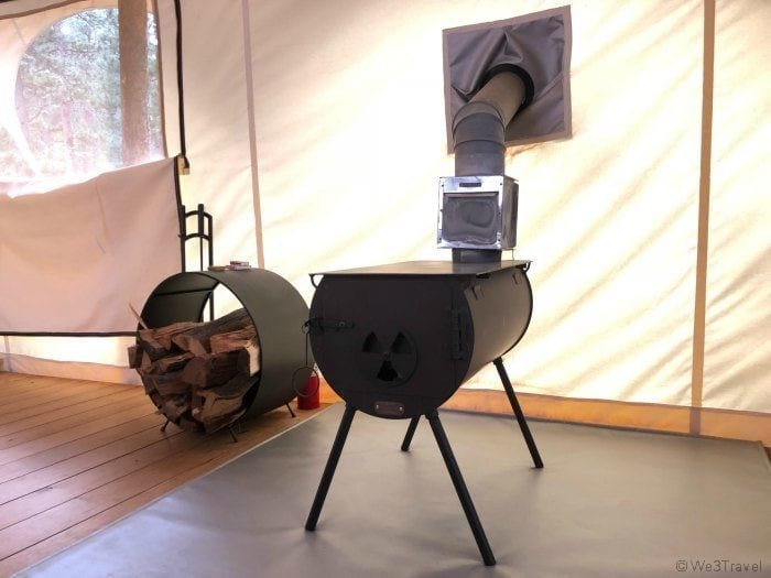 Under Canvas wood stove