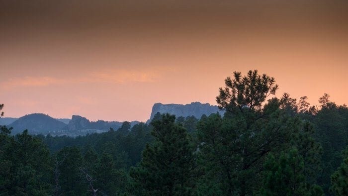 Mount Rushmore sunset