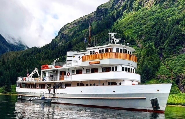 Small ship cruising in Alaska