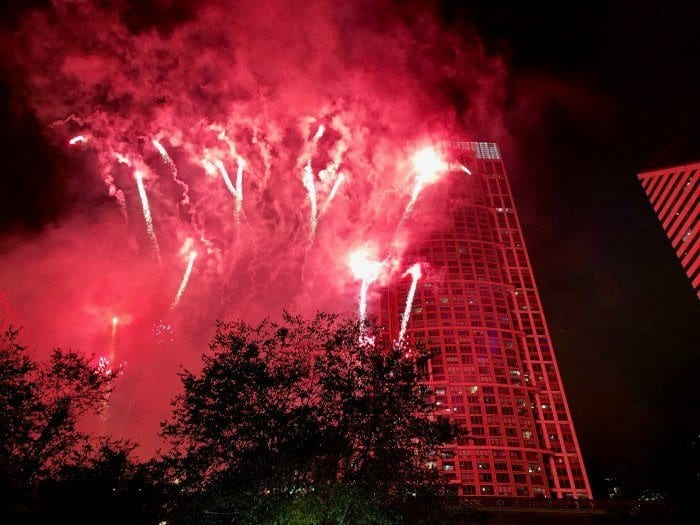 Chicago tree lighting fireworks