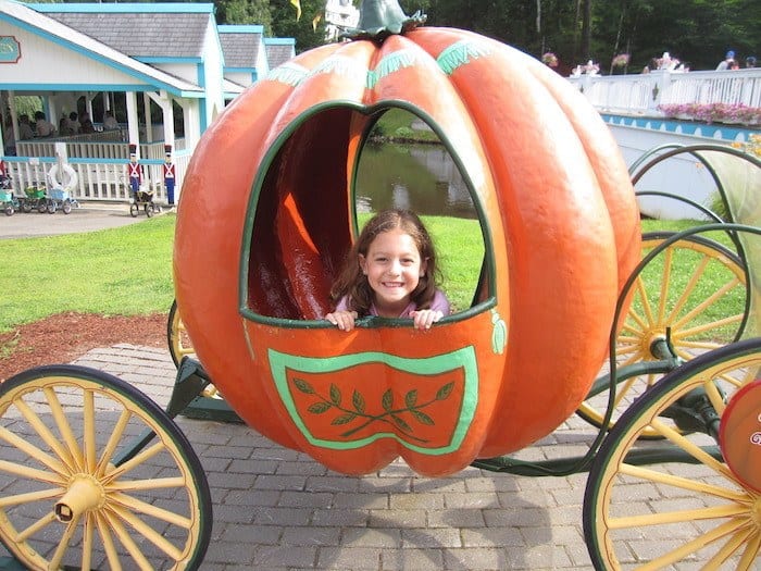 pumpkin carriage at Storyland