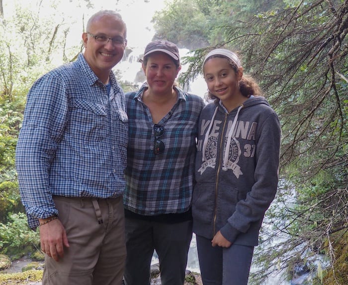 family hiking in Alaska