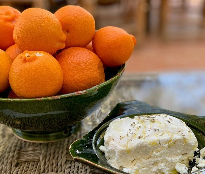 goat cheese and oranges