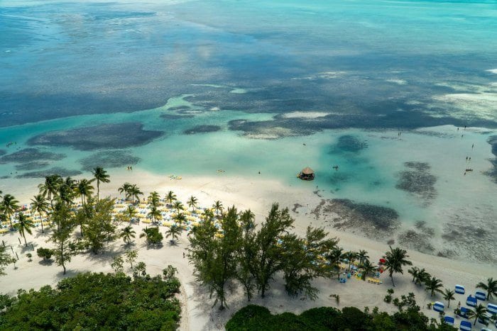 Coco Cay water from Above