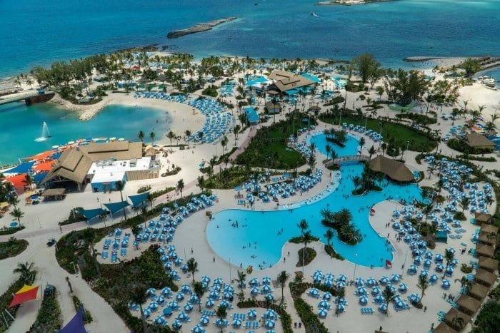 Perfect Day at CocoCay pool from above