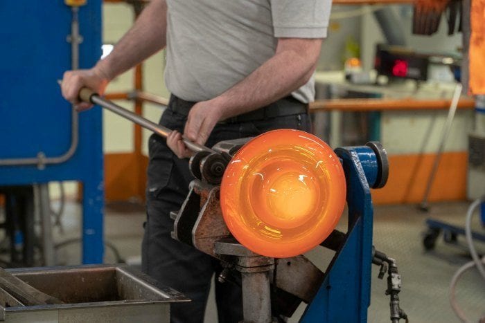 Waterford Crystal glass blowing