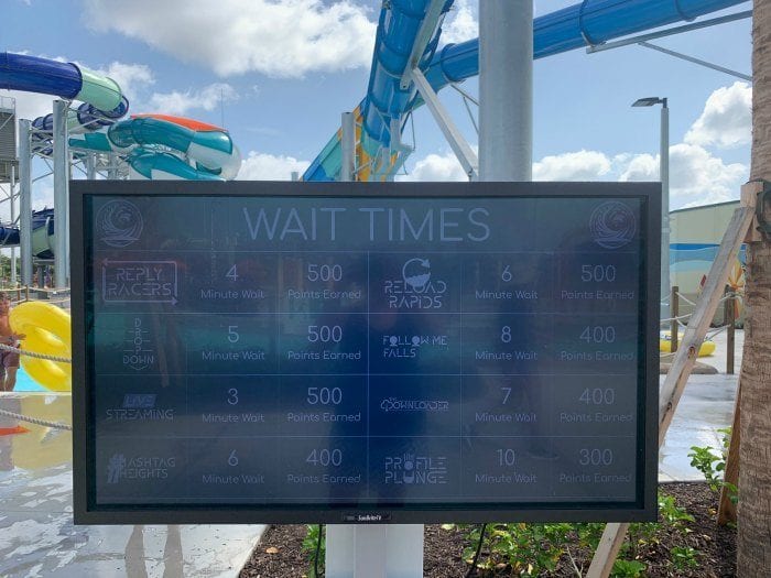 Waterpark wait times