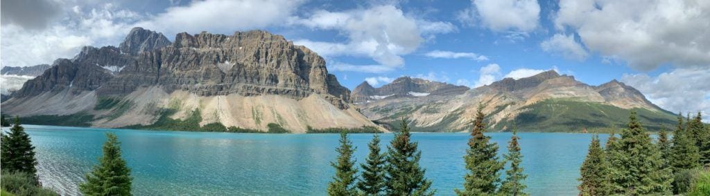 Panoramic view of Bow Lake