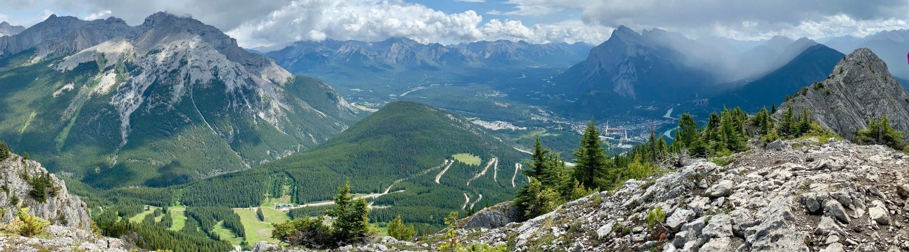 View from the top of Mt Norquay Via Ferrata Banff