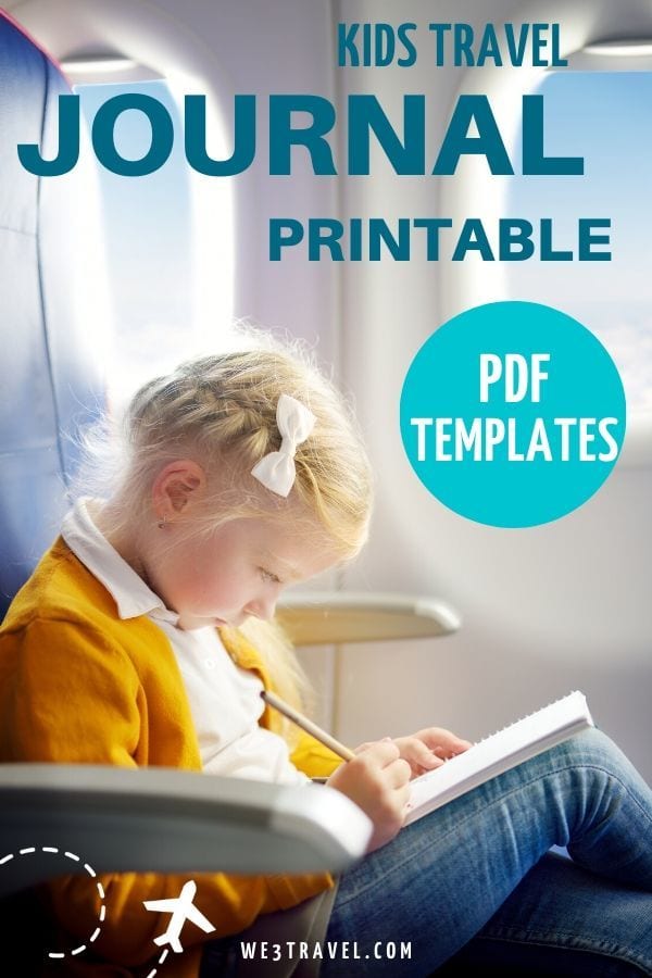 Kids travel journal printable PDF templates