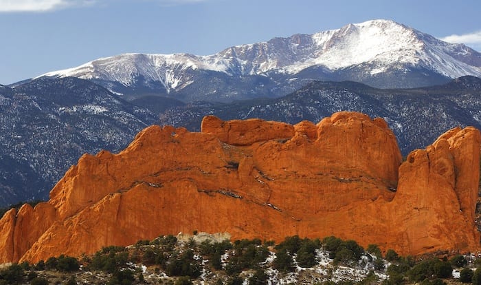 Garden of the Gods with Pike's Peak in the background