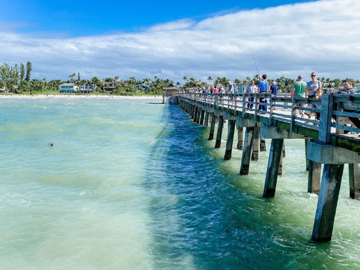 Naples Florida pier on the side