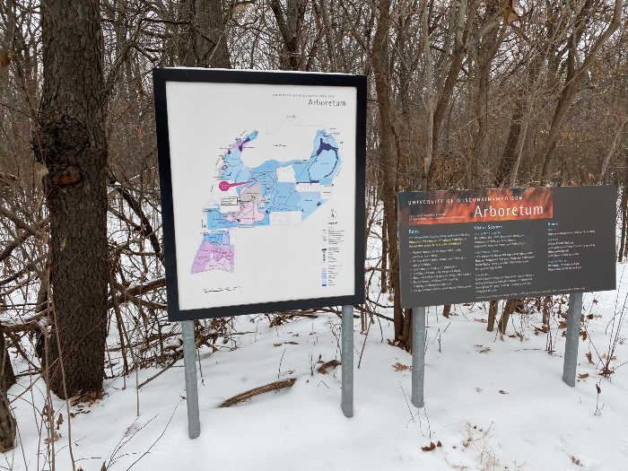 University of Wisconsin Madison Arboretum trail sign