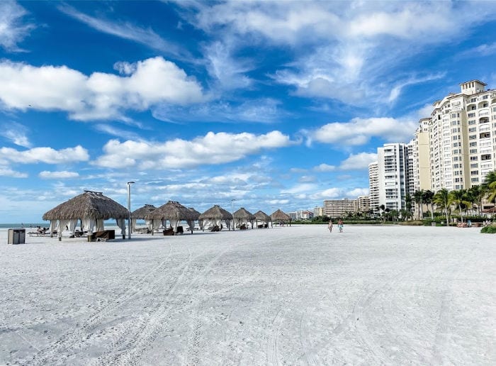 cabanas on the beach in Marco Island