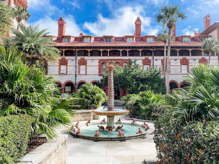 Flagler College fountain and sundial