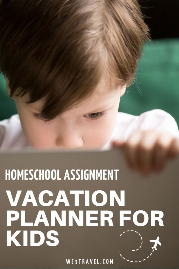Homeschool assignment vacation planner for kids