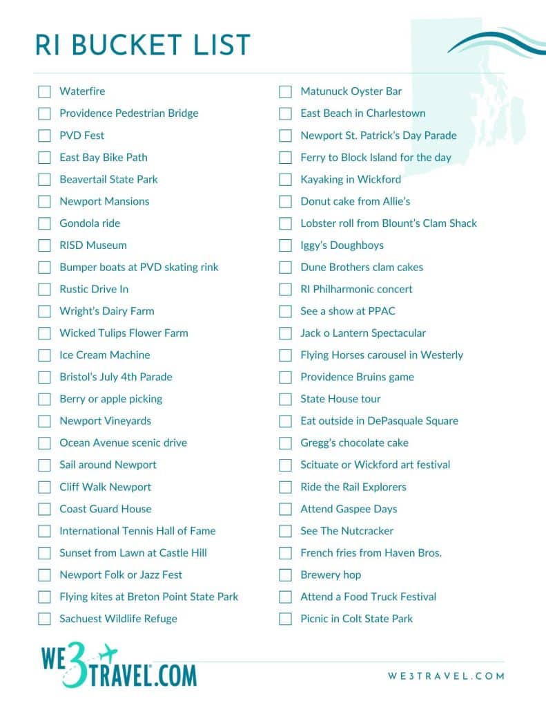 Rhode Island bucket list